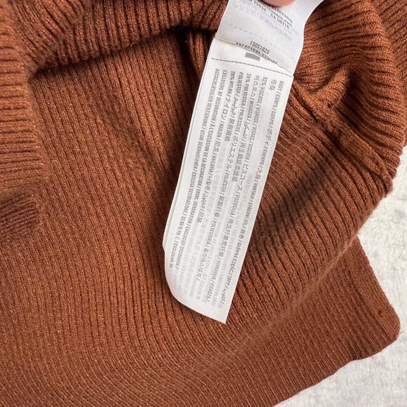 Abercrombie & Fitch Ribbed Button-Down Cardigan Women's M Rust Brown Knit Top - Picture 4 of 7
